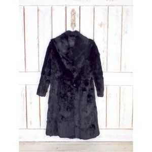 Vintage long black rabbit fur coat